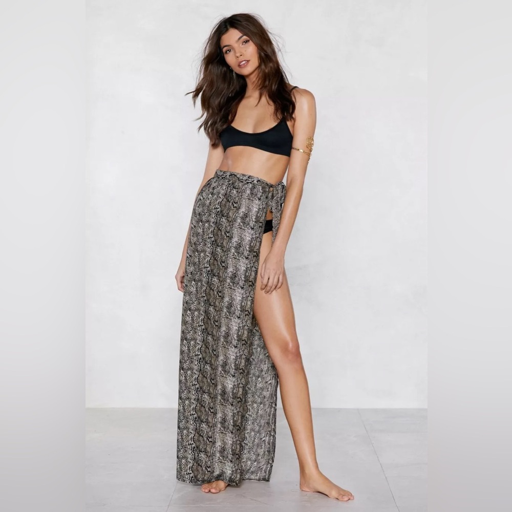 NEW Nasty Gal Snake It Up With Me Sarong Wrap Skirt 4